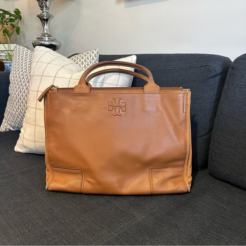 Tory Burch Ella Tan Leather Tote